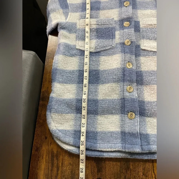 Fuzzy Flannel Sherpa Button Down Coat - Picture 10 of 13